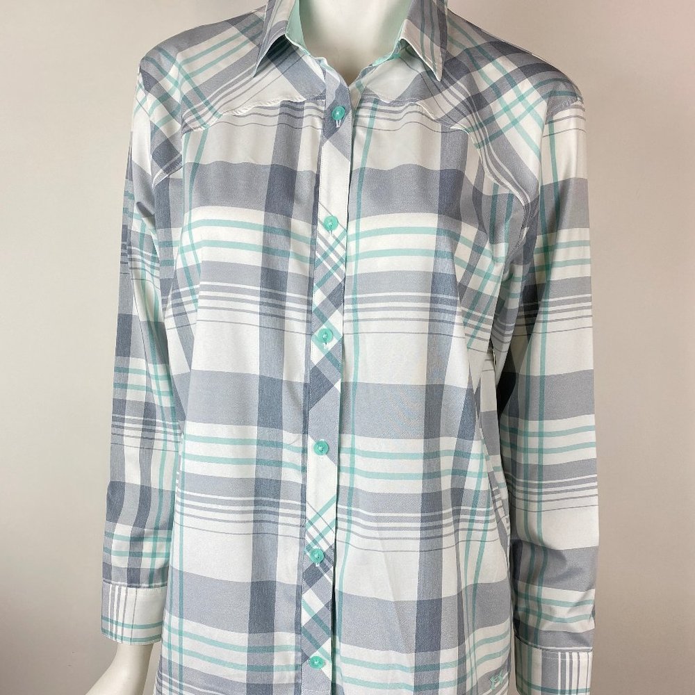 UA Women's Drift‎ Tide Plaid Long Sleeve S sample